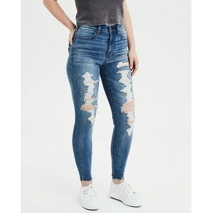 American Eagle Ripped Super Hi-Rise Jeggings | Size 2P